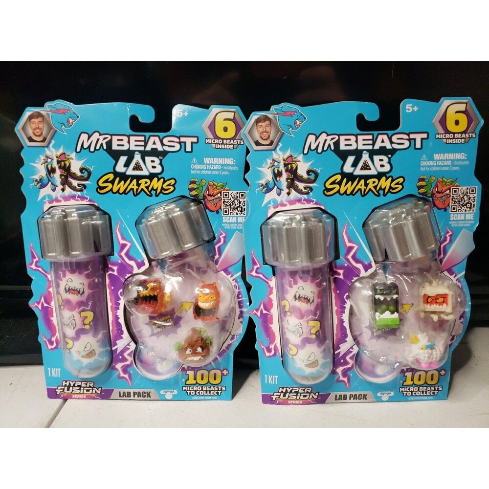 2 MrBeast Lab Swarms Hyper Fusion Series Lab Packs 6 Micro Beasts Each Pack New